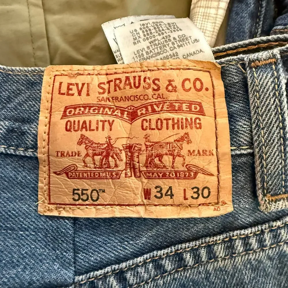 Levi's 550 Relaxed Fit Jeans Mens 34x30 Blue Denim Classic 550